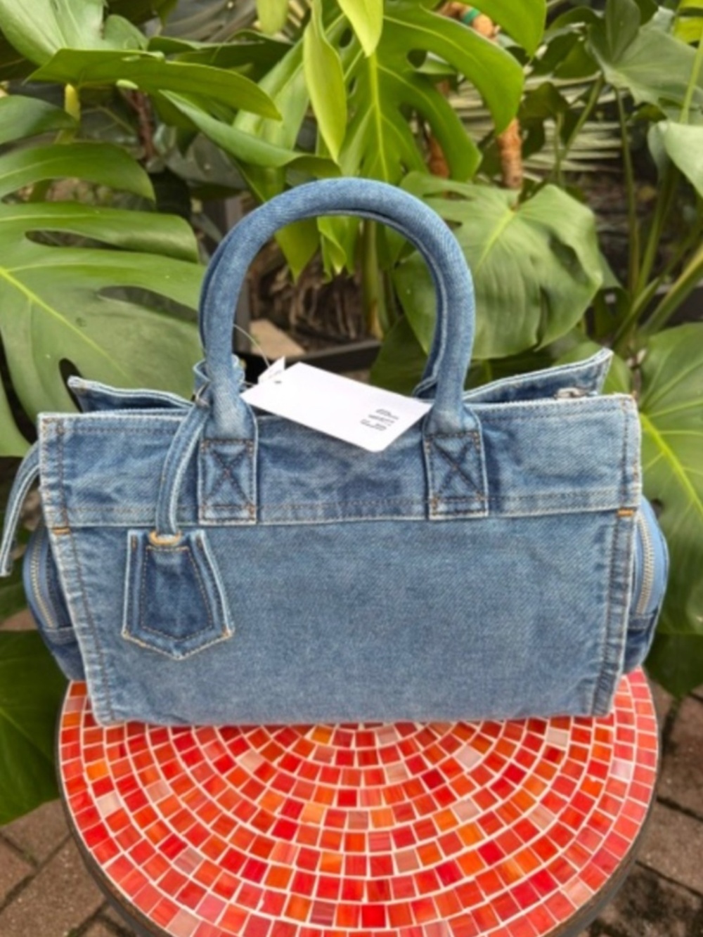 GAP Five Pocket Medium Size Denim Satchel Bag-NWT-Medium Wash - Picture 11 of 11